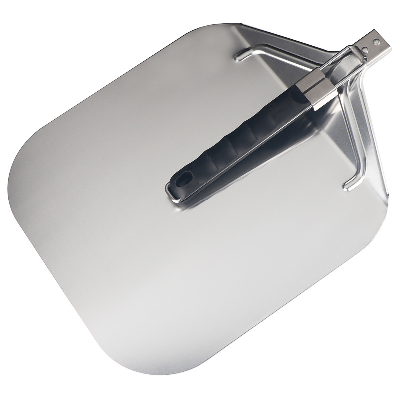 Factory in stock pizza shovel aluminum shovel folding rubber handle 13 inch baking transfer pizza cake tool shovel