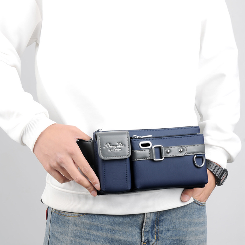 New Lightweight Waist Bag Men's Sports Casual Chest Bag Multifunctional Mobile Phone Bag Waterproof Cloth Bag Large Capacity Crossbody Bag Trendy