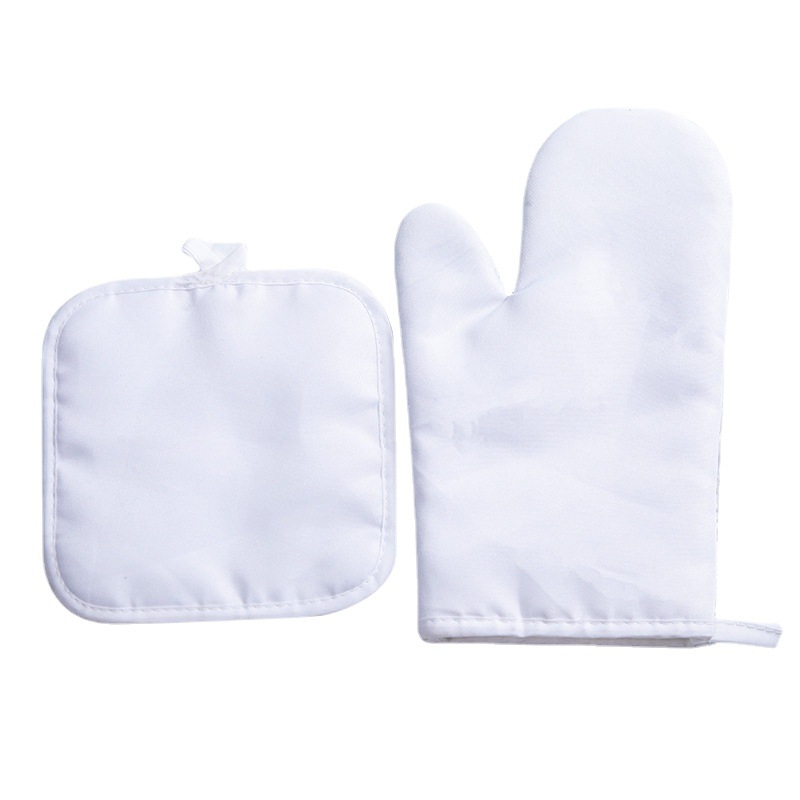 Solid Color Sublimation Printing Digital Printing Thermal Transfer Blank Oven Gloves Kitchen Baking Microwave Oven Anti-scald Gloves Set