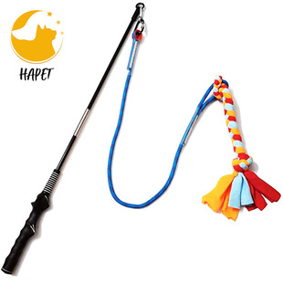 Amazon New Pet Dog Tease Rod Biting and Pulling Cotton Rope Toy Pet Interactive Training Toy