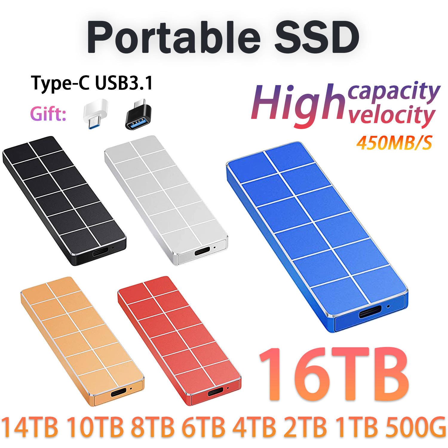 SSD manufacturers directly supply cross-border 15TB 11TB 9TB 7TB 3TB 2TB 1TB solid state hard disk mobile hard disk