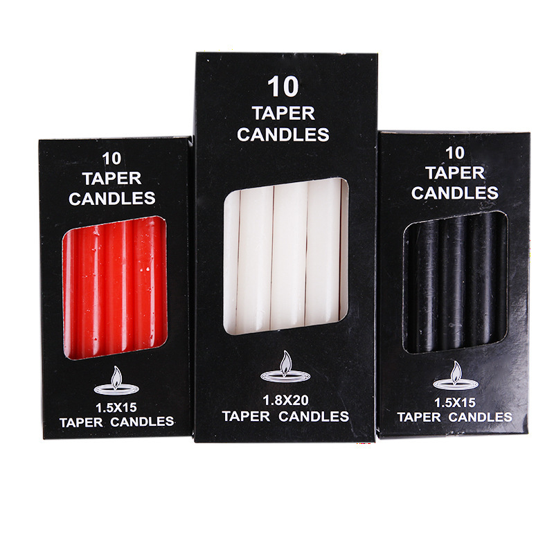 Cross-border 10 pcl/boxed long candle household lighting candle light dinner western restaurant cylindrical candle emergency power outage