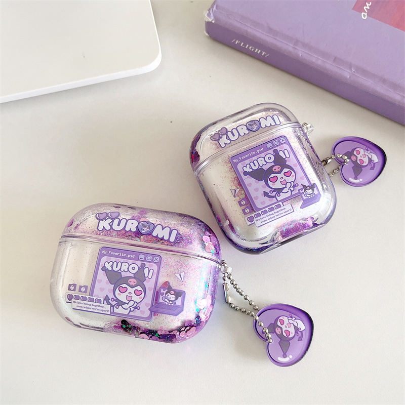 New Personalized Cartoon Cute Sand Flow AirPods Pro 2nd and 3rd Generation Apple Earphone Case