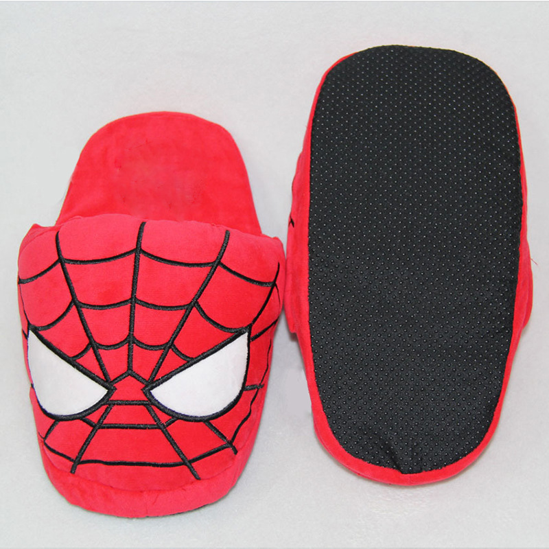 Creative Cartoon Marvel Spiderman Batman Plush Slippers Superman Deadpool Warm Cotton Slippers Half Pack Home Cotton Shoes