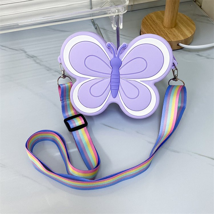 Explosive Butterfly Children's Crossbody Bag Student Silicone Coin Purse Cute Bee Shoulder Storage Bag Women's Wallet Bag
