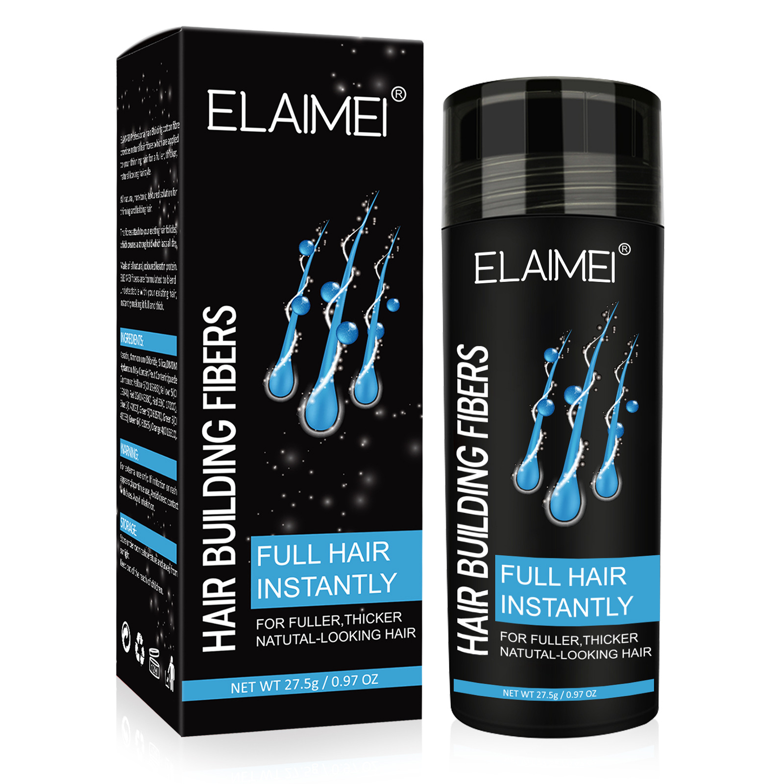 Elamei Hair Growth Fiber Powder Redressing Spray Hair Powder Instant Redressing Thick and Rapid Growth