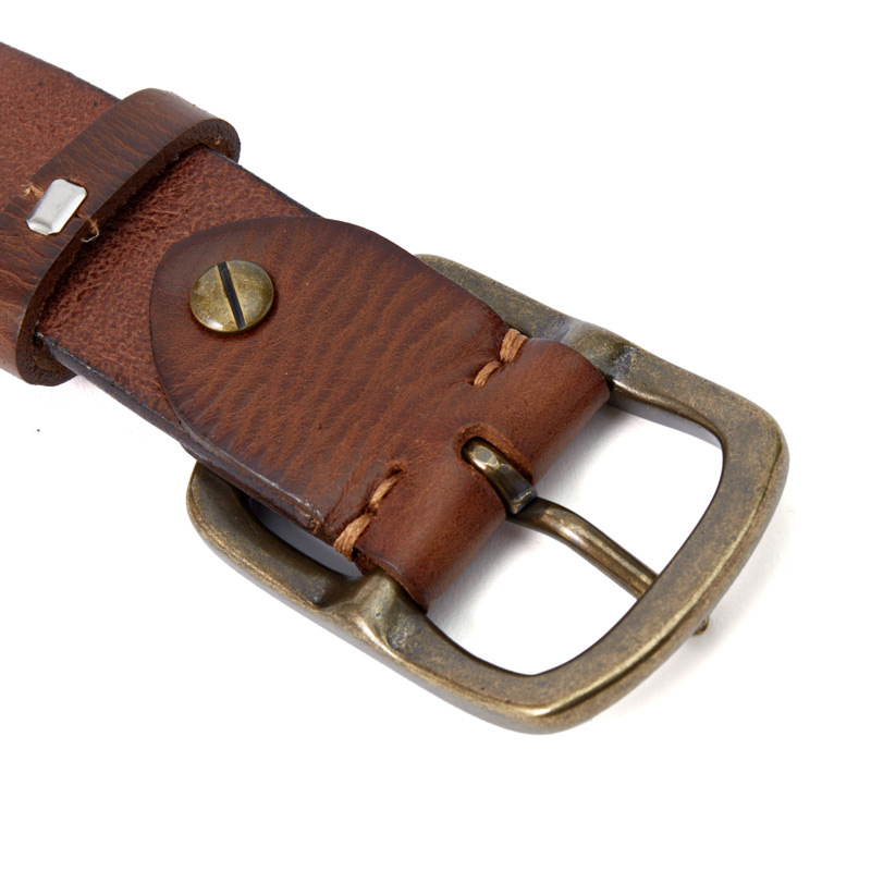 Leather Belt Men's Genuine Leather Pin Buckle New First Layer Cowhide Casual Fashion All-match Glossy Green Youth Women's Pants Belt