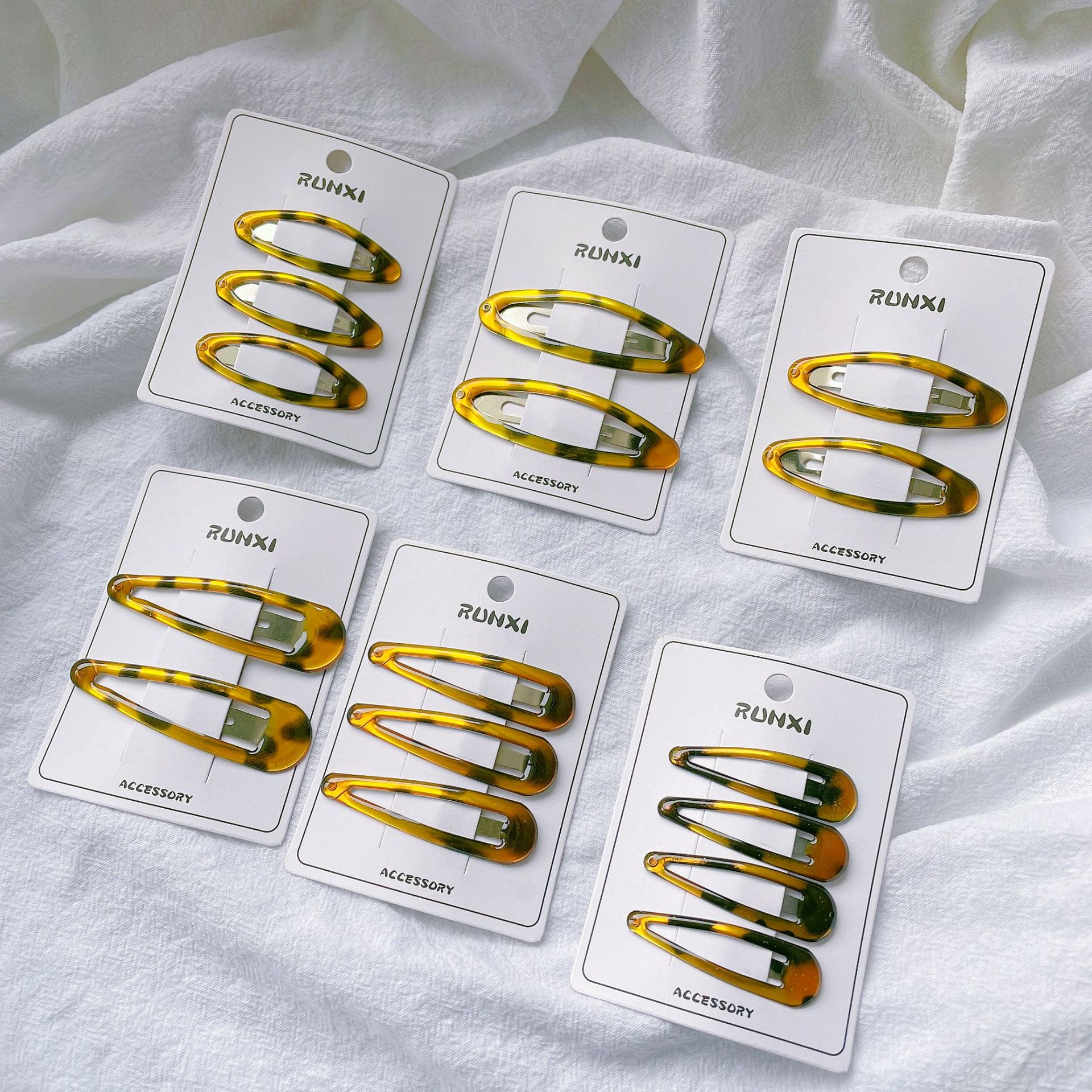 Korean New Hair Accessories Classic Color Bb Clip Drop Clip Women's Headwear Cyber Celebrity Tortoise Shell Color Hair Clip Bangs Clip