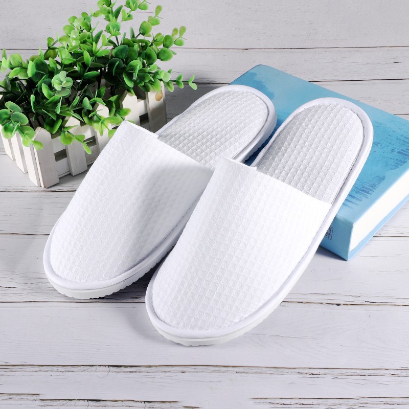 Factory supply disposable waffle slippers hotel homestay travel home hospitality willow leaf bottom large wholesale