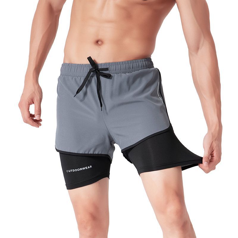 Swimming Trunks Men's Anti-embarrassment 2023 New Quick Dry Large Size Boxer Plus Size Plus Size Professional Hot Spring Double-layer Beach Pants