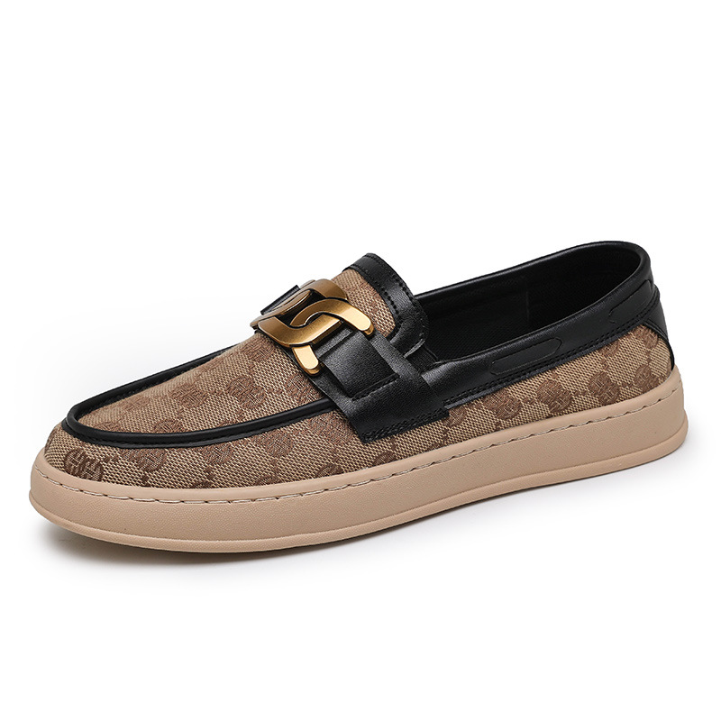 European Station Casual Shoes Men's Summer British Fashionable Slip-on Shoes Canvas Legs Breathable Driving Loafers
