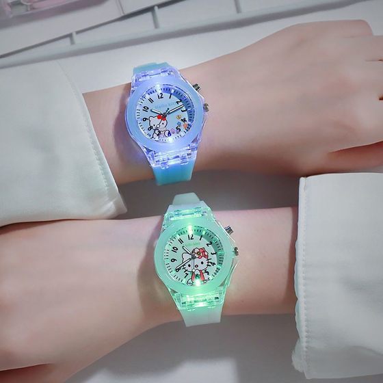 Cartoon led luminous children's watch wholesale Frozen Princess Aisha watch luminous primary school watch women
