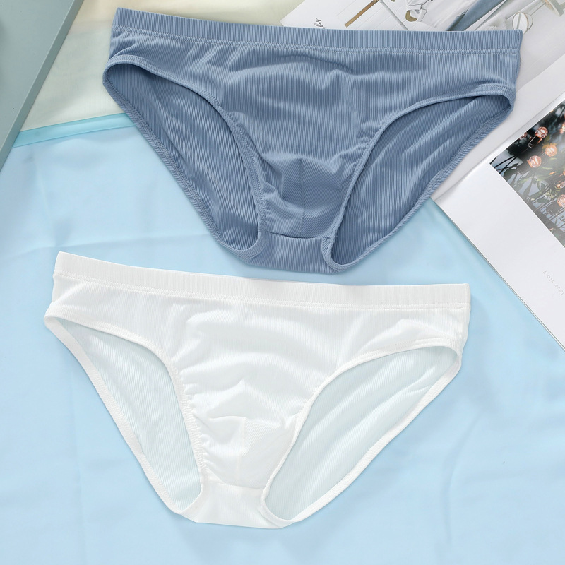 Men's Ice Silk Briefs Youth Soft Sexy High Elastic Summer Thin Comfortable Breathable Shorts Cross-border Underwear