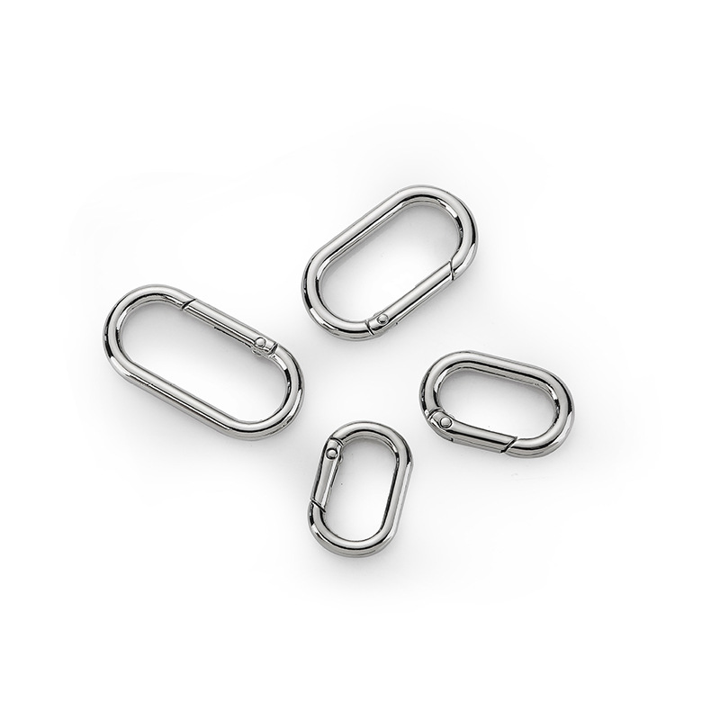 Oval Metal Bag Buckle Zinc Alloy Denier Egg Buckle Open Round Buckle Spring Ring Buckle Hardware Fittings Factory