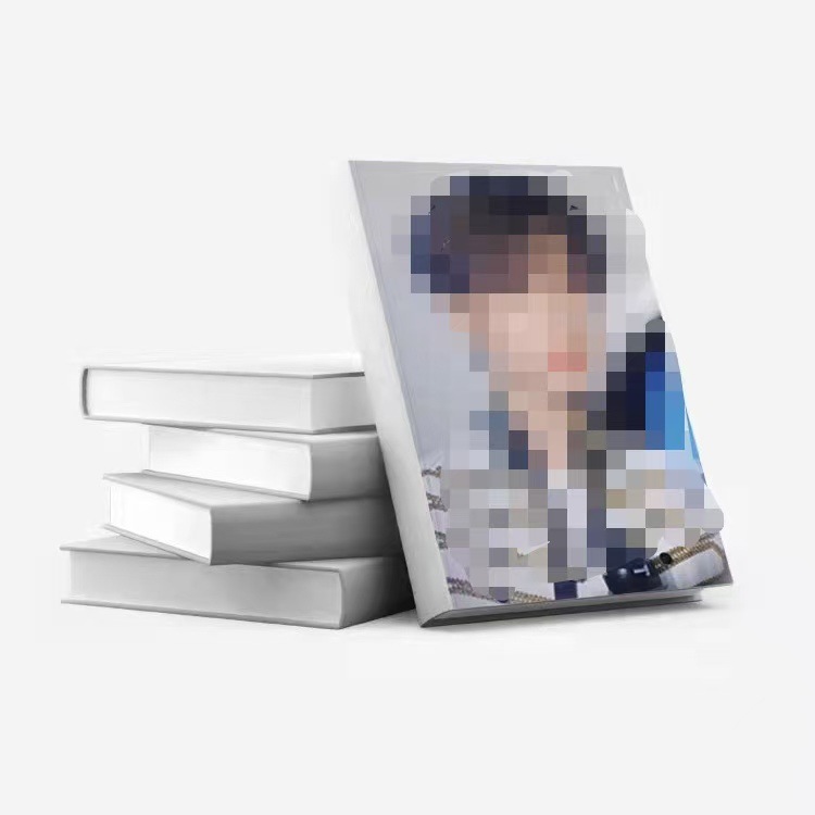 Star hardcover picture album custom hard shell square back color hardcover book printing black and white book Celebrity portfolio printing