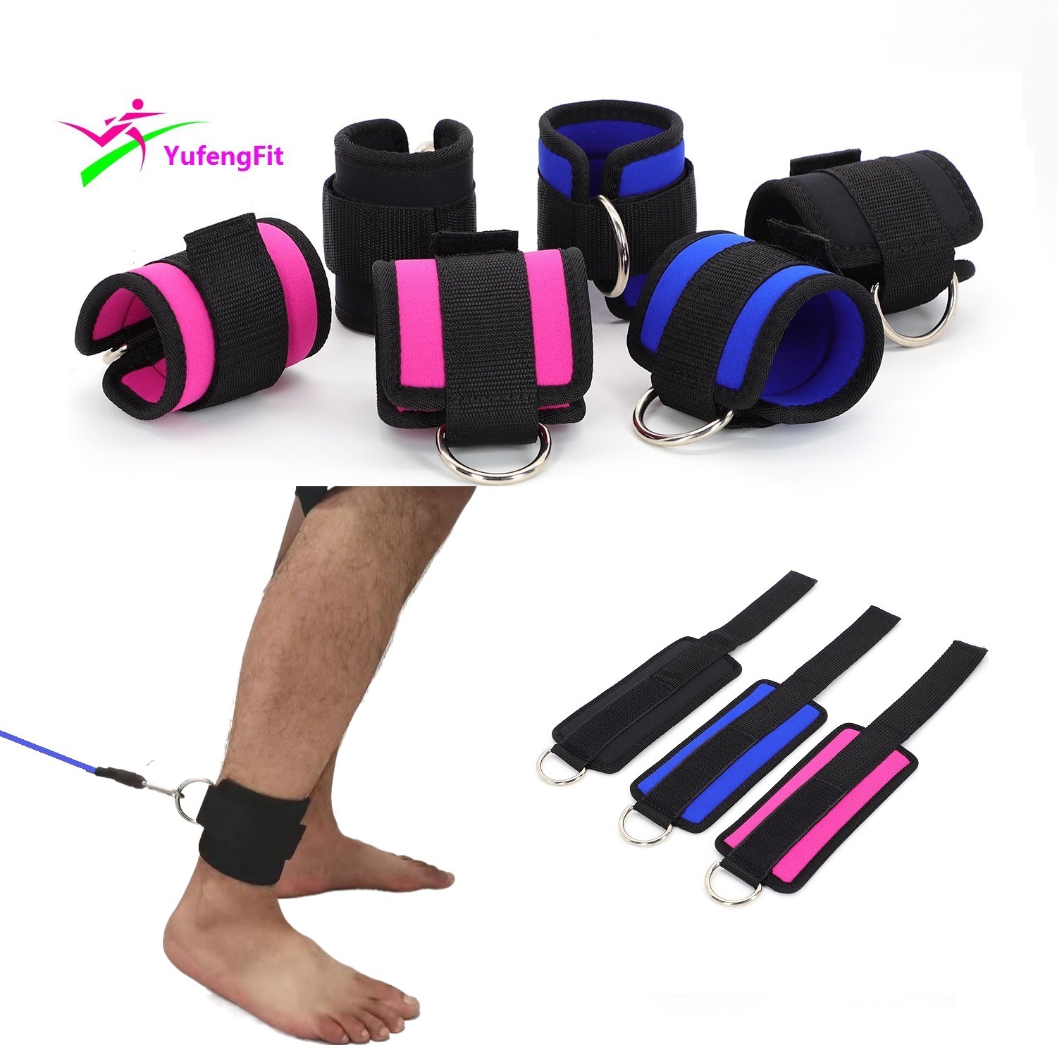 Tensile Foot Buckle Strap for Leg Strength Training Strap Foot Ring Buckle Elastic Rope Protector Gantry Hanging Ankle Buckle