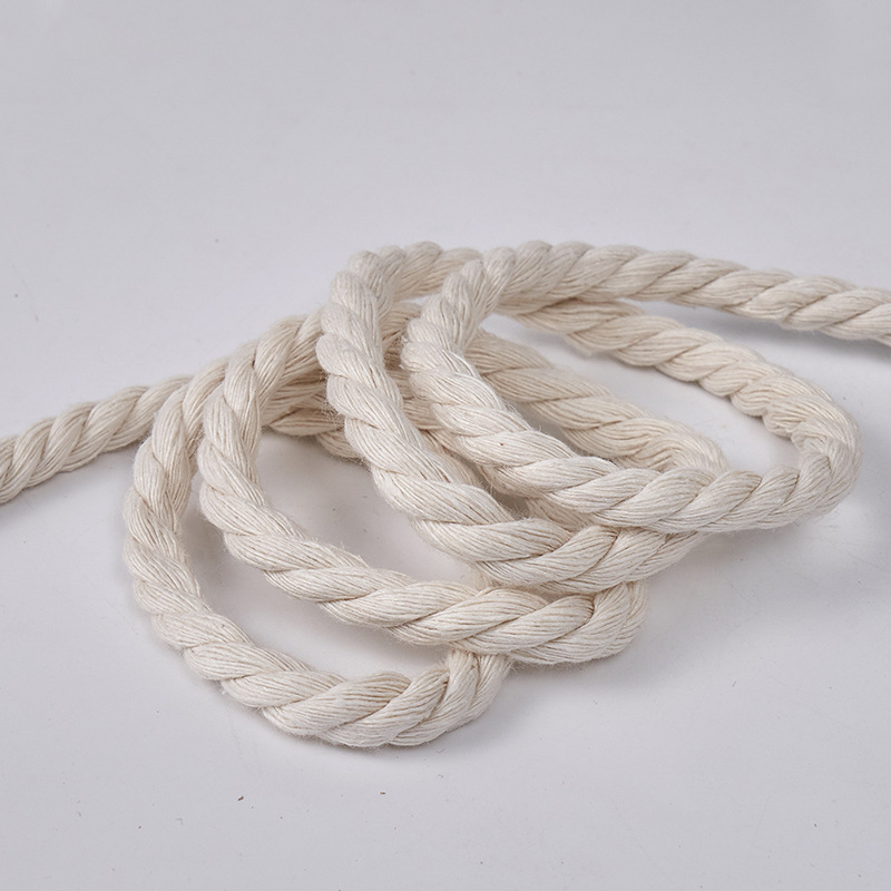 White cotton cord wholesale four-strand braided cotton cord various specifications thickness decorative braided cotton cord diy braided