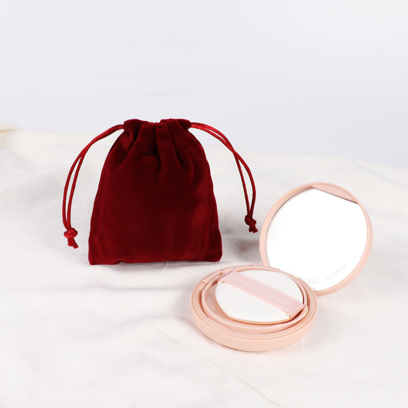 Flannel Bag Small Drawstring Logo Jewelry Packaging Bag Gift Stamp Powder Cake Black Flannel Bag