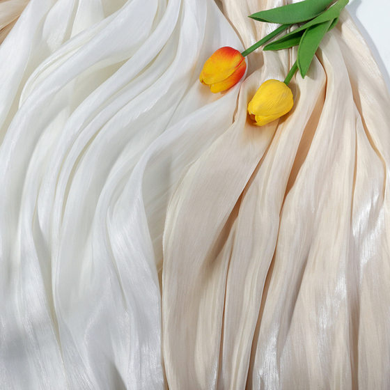 ins pleated gentle cream beige smooth background cloth photo props pearl jewelry cosmetics photography decoration