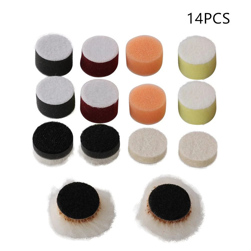 1 inch car beauty small area details polishing sponge disc thick medium fine sponge wheel polishing disc back velvet sponge pad