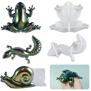 Yu Meiren diy Crystal epoxy Easter frog lizard snail small animal ornaments silicone mold