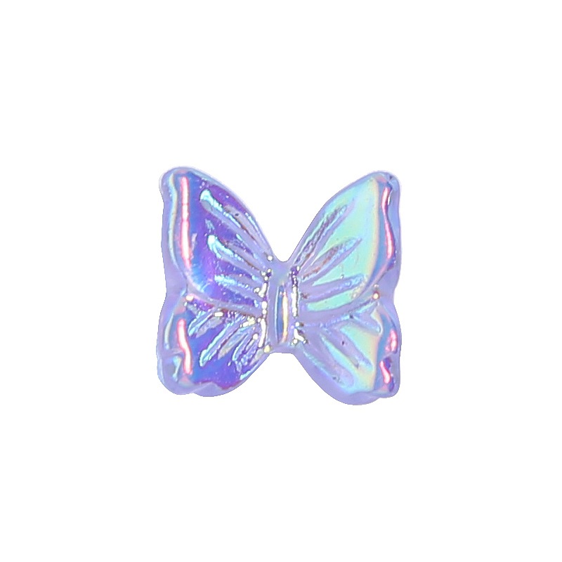 Japanese online celebrity new manicure butterfly jewelry 3D three-dimensional magic Aurora candy color resin nail decoration butterfly