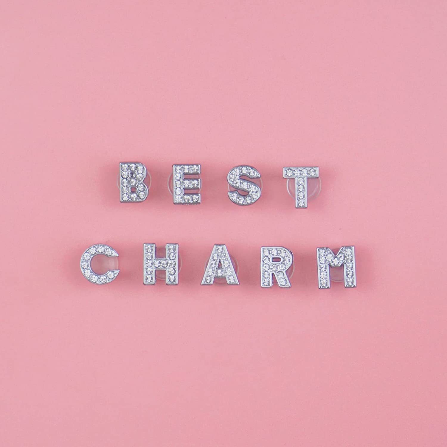 Crystal diamond alloy letter hole shoes shoe buckle shoe flower silver letter cross-border Amazon hole shoes decorative buckle