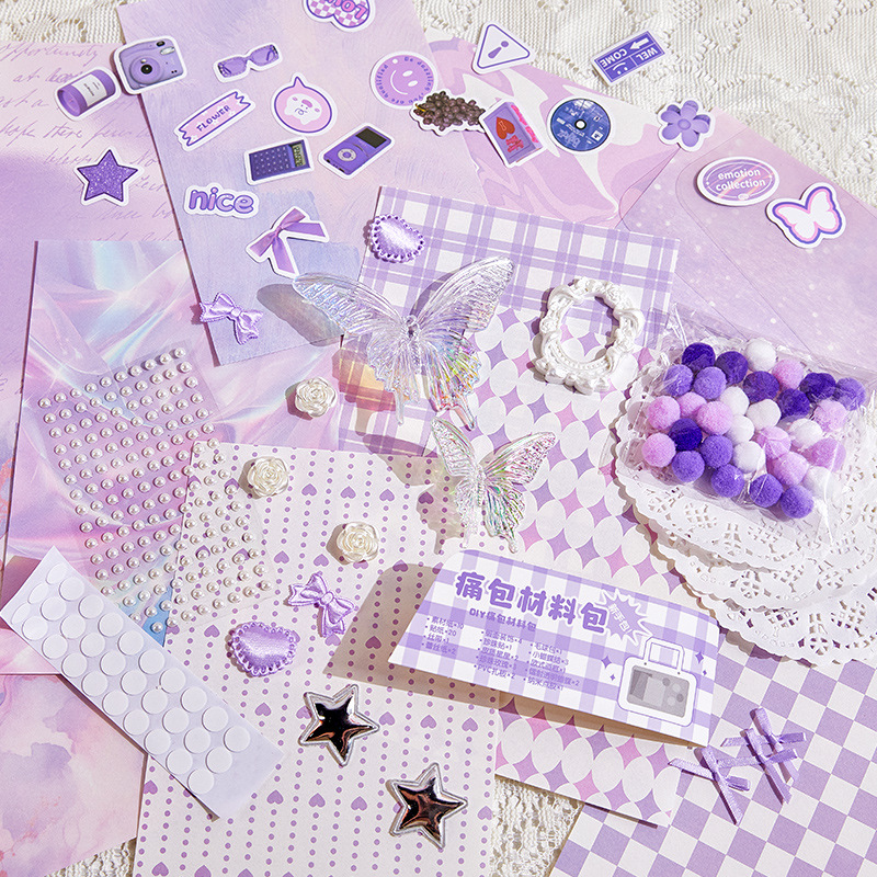 Pain bag material bag diy material suit millet yum two-dimensional bag decoration filling pen bag background material