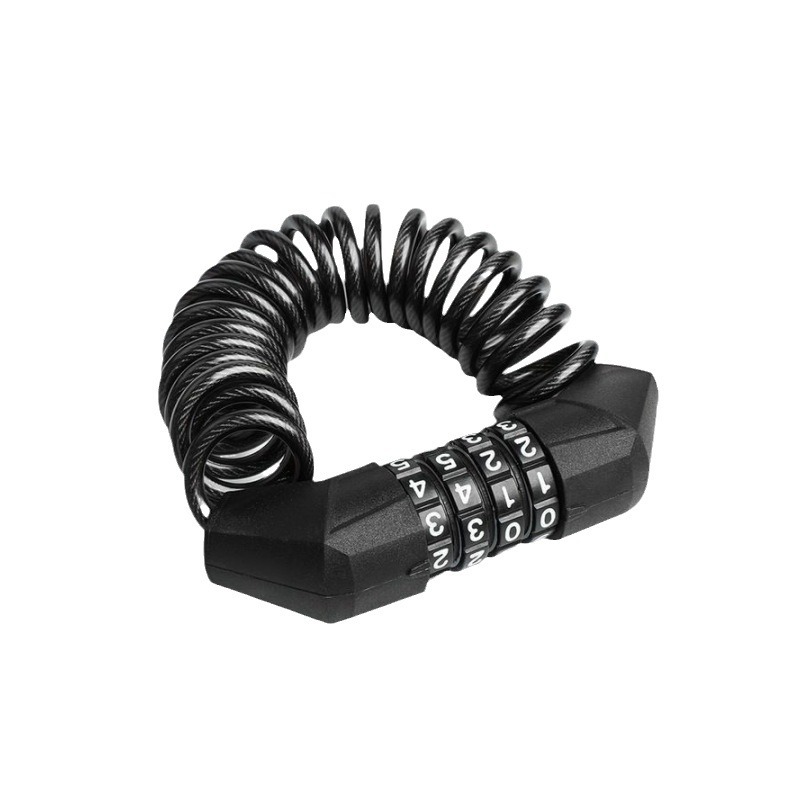 Mountain bike combination lock portable battery electric bicycle anti-theft fixed telescopic wire lock accessories