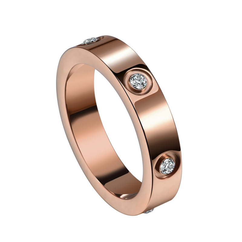Europe and the United States Amazon cross-border ring trend for men and women couples ring fashion foreign trade Diamond titanium steel ring