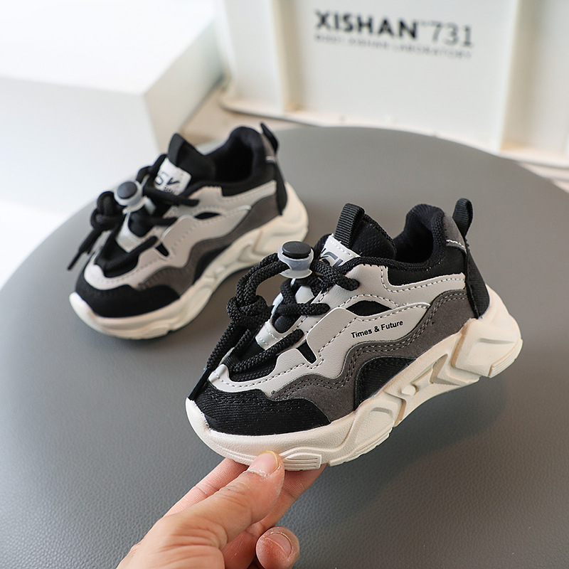 Children's fashionable shoes children's shoes casual shoes Spring and Autumn New breathable sneaker 1-6 years old baby shoes soft bottom leather surface