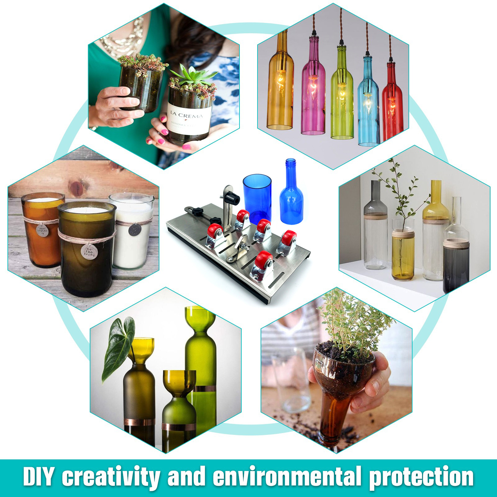 New glass bottle black cutting tool metal cutter DIY wine bottle tool cutter suit