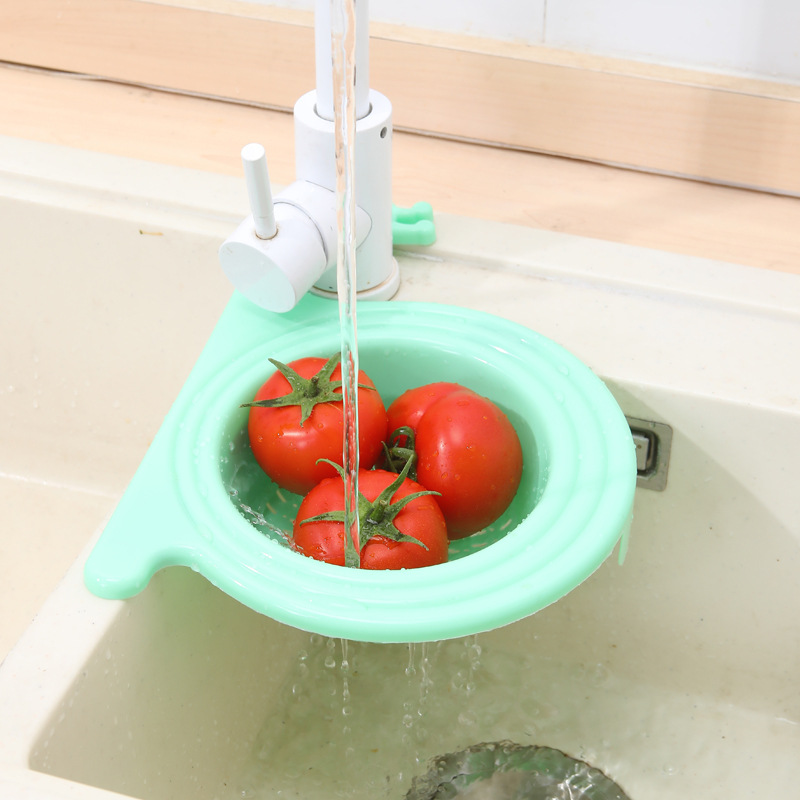Cross-border Small Snail Draining Basket Saddle-type Sink Hanging Dry and Wet Separation Non-perforated Fruit and Vegetable Draining Basket Draining Basket