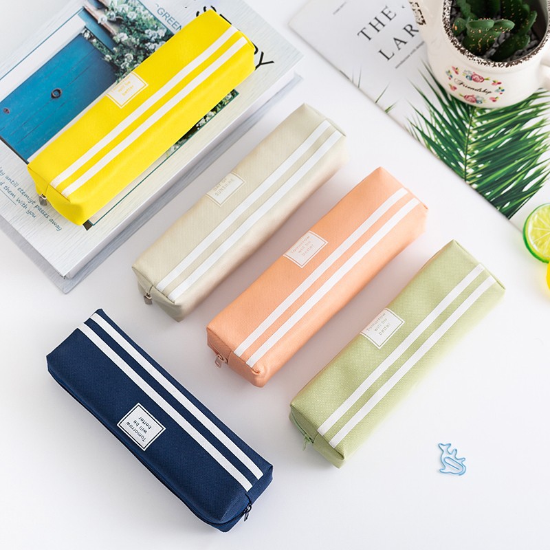 Large Capacity Portable Pencil Case for Women Simple ins Girls Junior High School Canvas Advertising Gift Stationery Box Printed logo