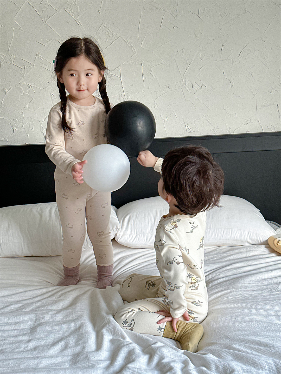 23 children's boneless class A pure cotton pajamas suit children's autumn clothes long pants boys and girls home wear autumn and winter New