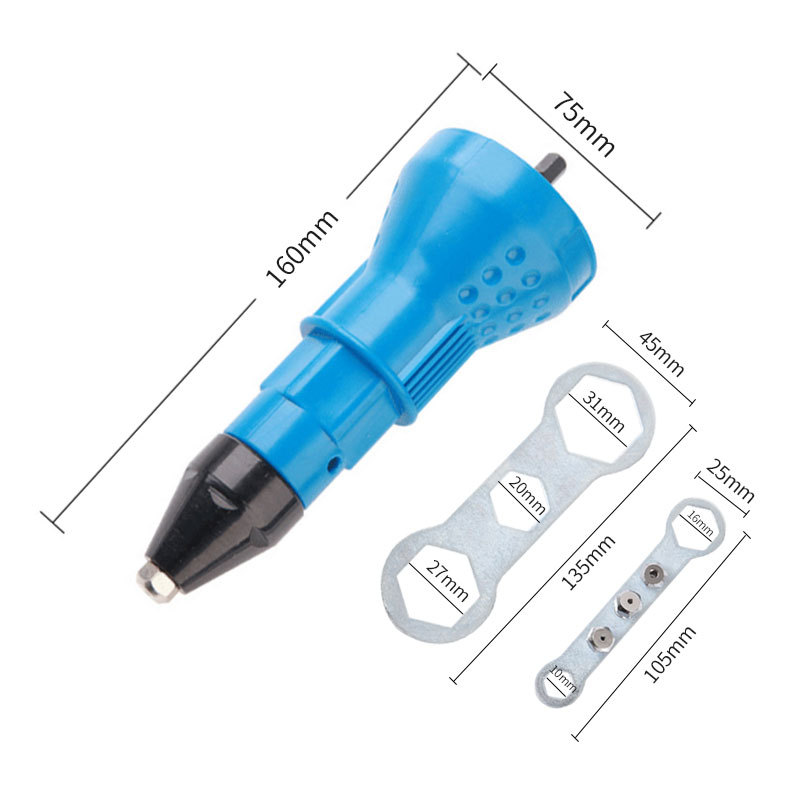 Electric adapter pull rivet gun blue pull core black cap upgrade willow gun pull rivet in stock wholesale