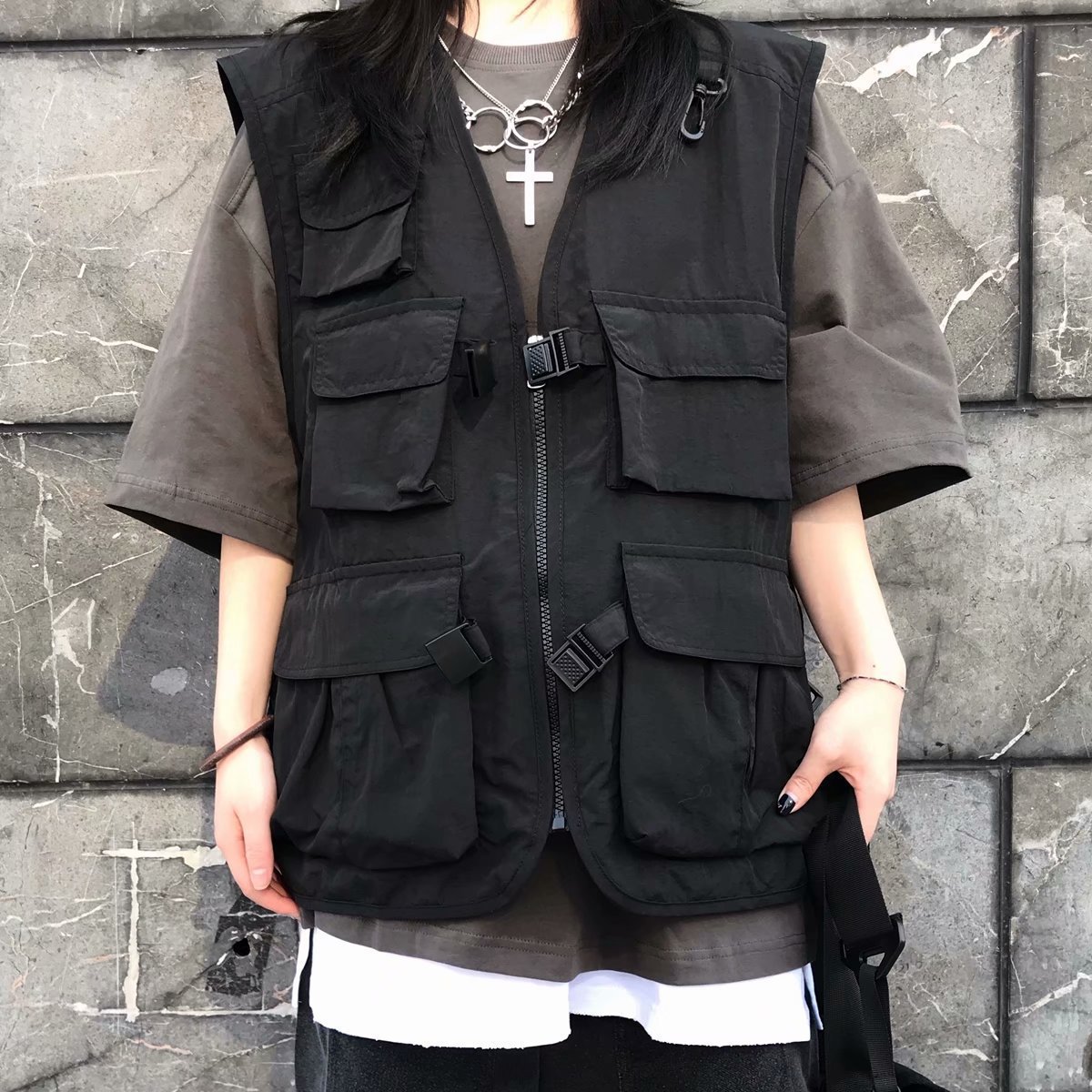 Men's Vest New 2020 Summer Hong Kong Style Loose Casual Men's Fashionable Large Size Vest Vest