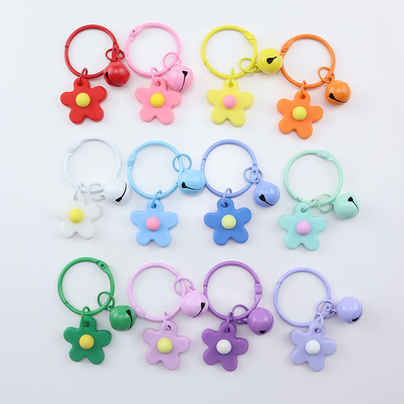 40 color flower bell suit small gift Korean color soft rubber small flower bell no packaging key ring pendant ornaments
