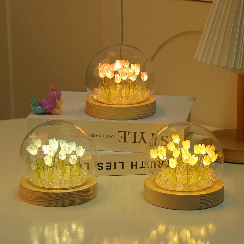 Internet Celebrity Tulip Night Light led Bedroom ins Sleep Light Birthday Tanabata Gift Girl Flower Atmosphere Light