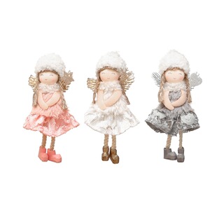 Christmas Lace Angel Doll Christmas Tree Small Hanging Snowflake Girl Christmas Window Decorations Accessories