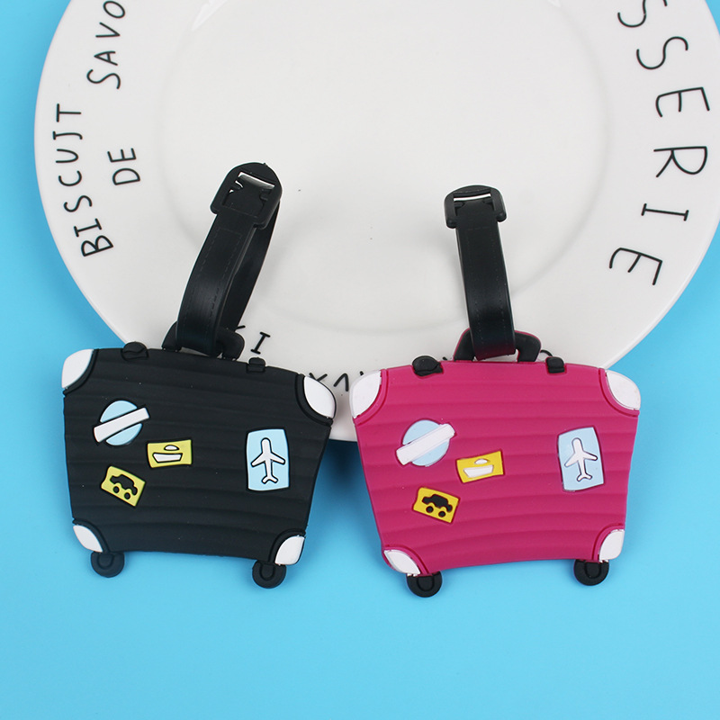 Net red explosions cartoon luggage tag PVC soft glue check card creative boarding pass listing luggage tag wholesale