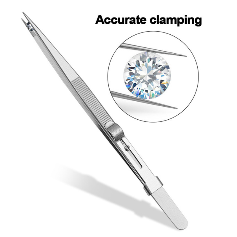 Stainless steel non-slot tweezers multi-purpose tweezers clip jewelry tools Gem clip diamond jewelry tweezers