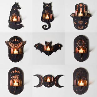 MZ228-240 Bohemian Style BOHO Stereoscopic Wooden Crystal Storage Rack Jewelry Candlestick Display Rack Wall Hanging