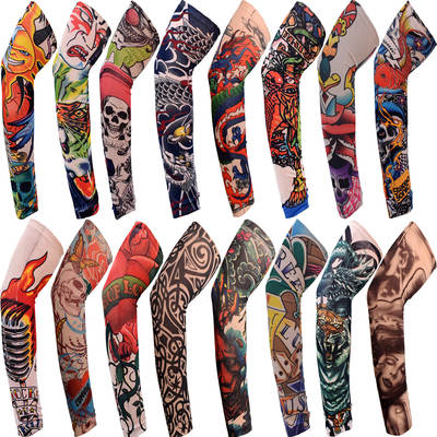 Flower Arm Tattoo Sleeves Cycling Sports Tattoo Sun Protection UV Protection Tattoo Sleeves