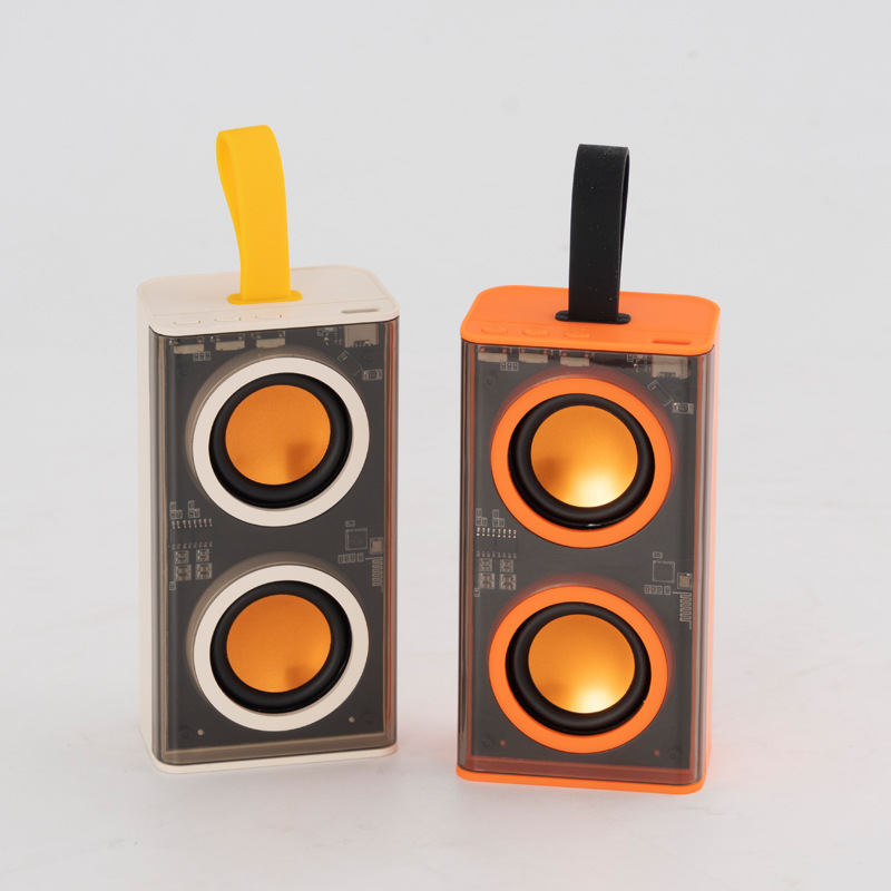 Transparent Armor Tide play small steel gun armor double gun outdoor portable TWS subwoofer creative Bluetooth speaker
