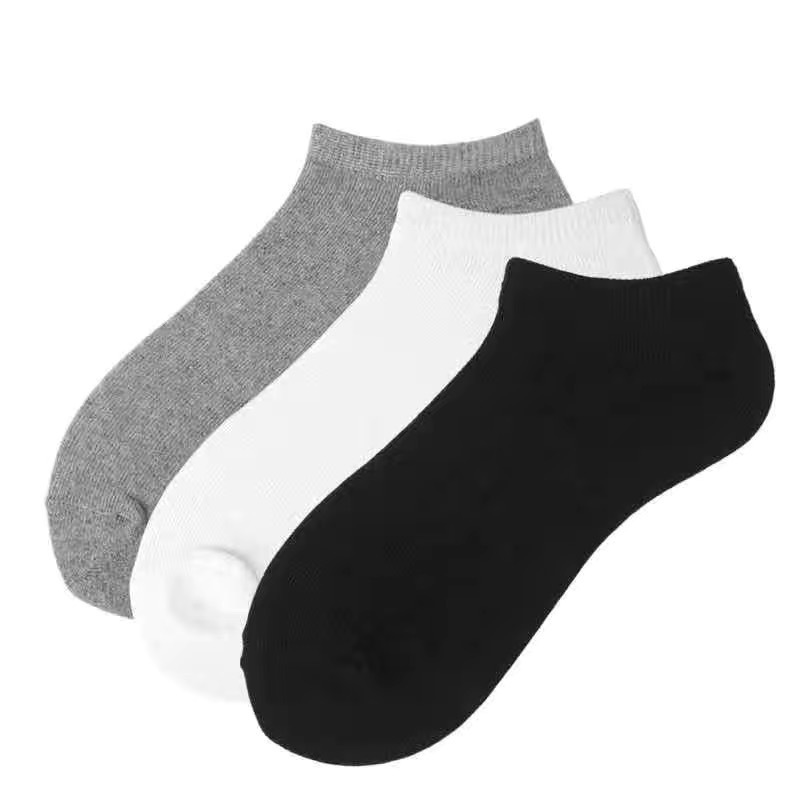 Summer cotton socks men's summer solid color deodorant sweat-absorbent ...