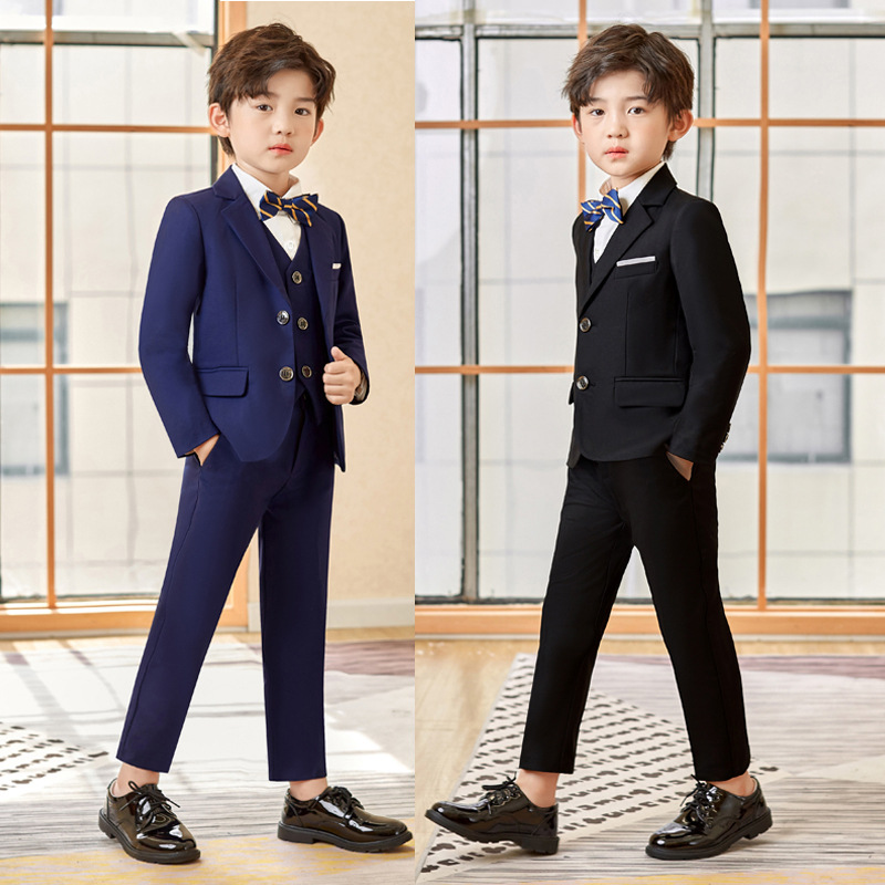 男童西裝禮服兒童套裝2021秋冬新款主持鋼琴演講服裝一件代發西服