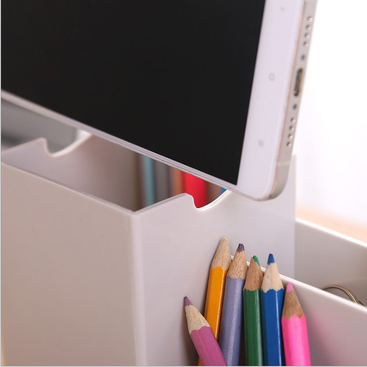 Creative Student storage pen holder with mobile phone holder desktop storage box customizable logo activity small gift wholesale