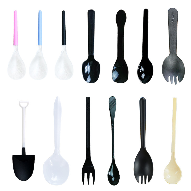 Wholesale disposable spoon plastic thickened knife and fork spoon dessert spoon cake takeaway tableware fork spoon independent packaging