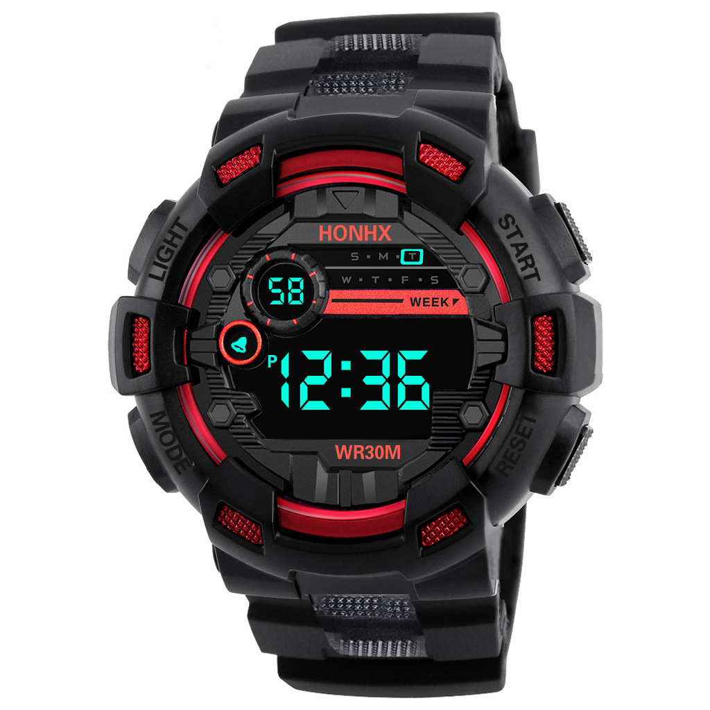 In stock factory direct supply popular student HONHX men's sports waterproof multi-function LED electronic watch wholesale
